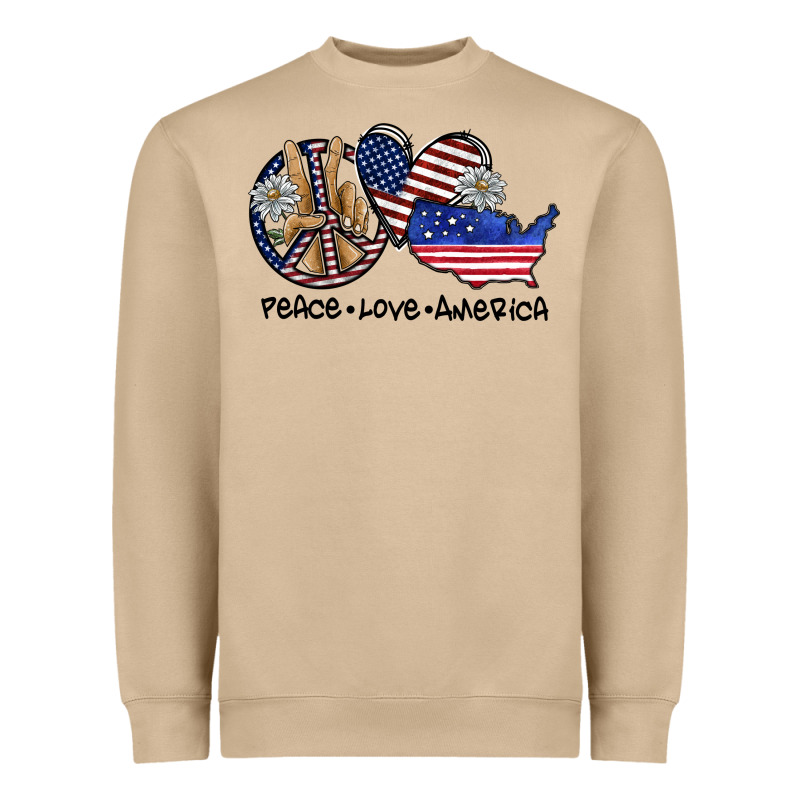 Peace Love America Heavyweight Sweatshirt by SublimationCraftShop | Teevron