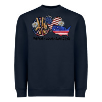 Navy peace love america Heavyweight Sweatshirt - SublimationCraftShop
