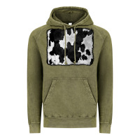 Vintage Olive Cowhide Vintage Hoodie - CowCowDesign