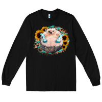 Black Sunflower Leopard Hedgehog Long Sleeve Tee - Jasminsmagicworld
