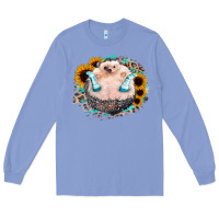Colony Blue Sunflower Leopard Hedgehog Long Sleeve Tee - Jasminsmagicworld