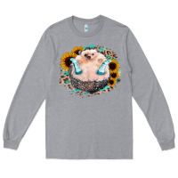Heather Grey Sunflower Leopard Hedgehog Long Sleeve Tee - Jasminsmagicworld
