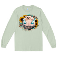 Matcha Sunflower Leopard Hedgehog Long Sleeve Tee - Jasminsmagicworld
