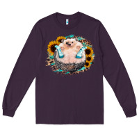 Plum Sunflower Leopard Hedgehog Long Sleeve Tee - Jasminsmagicworld