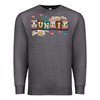 Charcoal Heather daisy auntie Premium Sweatshirt - AdoDesignShop