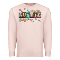 Pale Pink daisy auntie Premium Sweatshirt - AdoDesignShop