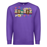 Purple daisy auntie Premium Sweatshirt - AdoDesignShop