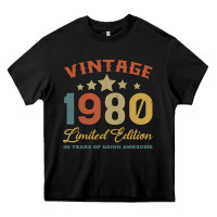 Vintage 1980 Clothes 40 Years Old Retro 40th Birthday Heavy Core Tee | Teevron