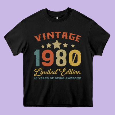 Vintage 1980 Clothes 40 Years Old Retro 40th Birthday Heavy Core Tee Designed By Bettercallsaul