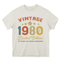 Cream Vintage 1980 Clothes 40 Years Old Retro 40th Birthday Heavy Core Tee - Bettercallsaul