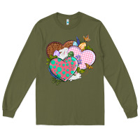 Army Green Easter Day Western Easter hearts Long Sleeve Tee - OliviaCreatesArt