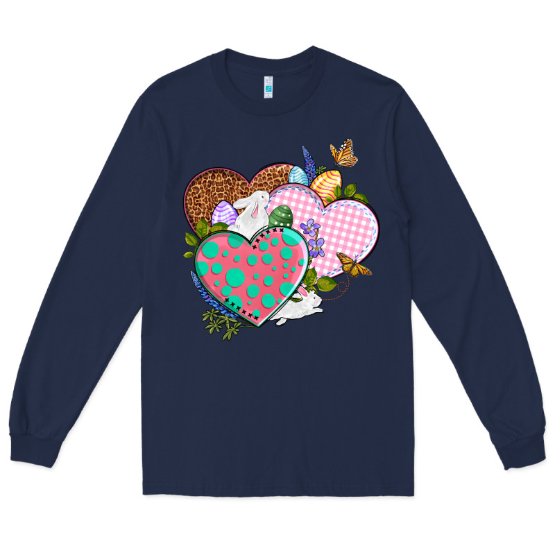 Easter Day Western Easter Hearts Long Sleeve Tee by OliviaCreatesArt | Teevron