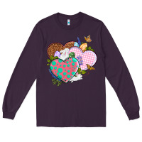 Plum Easter Day Western Easter hearts Long Sleeve Tee - OliviaCreatesArt