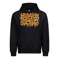 Black sunflower leopard background Urban Hoodie - AdoDesignShop