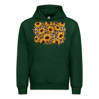 Forest Green sunflower leopard background Urban Hoodie - AdoDesignShop