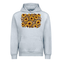 Heather Grey sunflower leopard background Urban Hoodie - AdoDesignShop