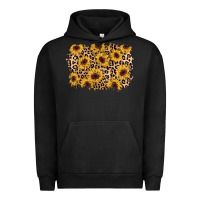 Pigment Black sunflower leopard background Urban Hoodie - AdoDesignShop