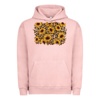 Pigment Salmon sunflower leopard background Urban Hoodie - AdoDesignShop