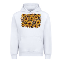 White sunflower leopard background Urban Hoodie - AdoDesignShop
