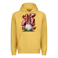 Antique Gold American Football Gnome Premium Hoodie - CowhideDigitalArt
