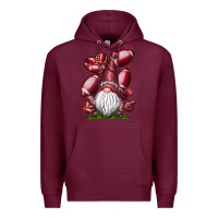 Burgundy American Football Gnome Premium Hoodie - CowhideDigitalArt