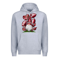 Heather Grey American Football Gnome Premium Hoodie - CowhideDigitalArt
