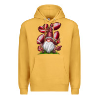 Mustard American Football Gnome Premium Hoodie - CowhideDigitalArt