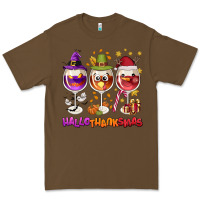 Cacao Hallothanksmas wine glasses Premium Tee - NancyCooperArtShop