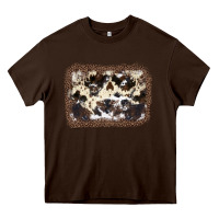 Chocolate Brown Cowhide Leopard Background Heavy Core Tee - JahusDesignShop