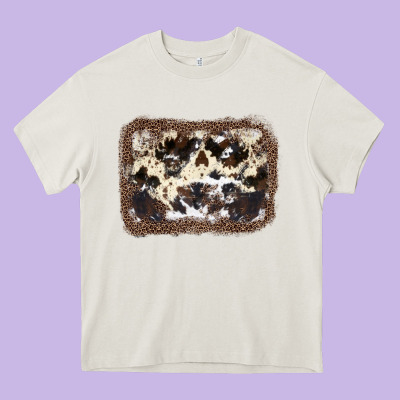 Cowhide Leopard Background Heavy Core Tee Designed By Jahusdesignshop