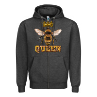 Charcoal Heather queen bee Zipper Hoodie - Artiststas