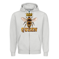Dove Grey queen bee Zipper Hoodie - Artiststas