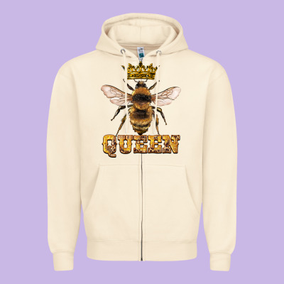 Queen Bee Zipper Hoodie Designed By Artiststas