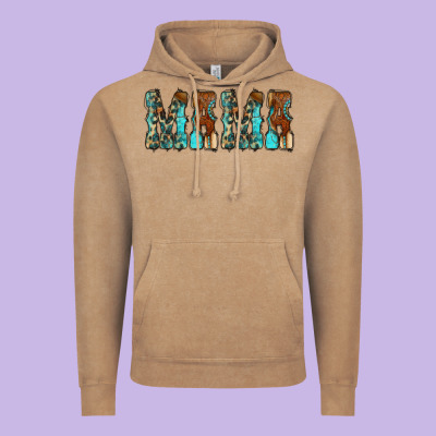 Mama Turquoise Tooled Vintage Hoodie Designed By Cowcowdesign