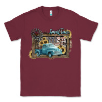 Burgundy Small town USA truck 4th of july Classic Tee - HowdyJamesFarm
