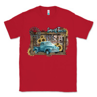 Red Small town USA truck 4th of july Classic Tee - HowdyJamesFarm