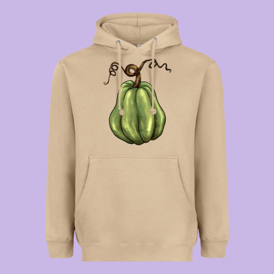 Gourd Green Pumpkin Heavyweight Hoodie Designed By Barkaloodesign