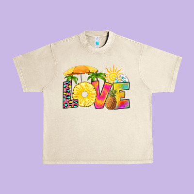 Love Pineapple Urban Heavy Tee Designed By Ranaportraitstore