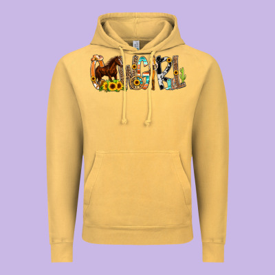 Cowgirl Horse Min Vintage Hoodie Designed By Cowcowdesign