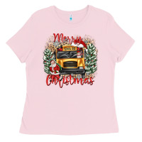 Merry Christmas School Bus Ladies Tee | Teevron