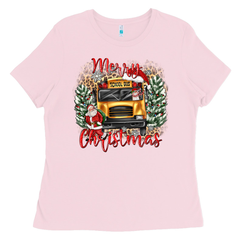 Merry Christmas School Bus Ladies Tee by texasbilliewilder | Teevron