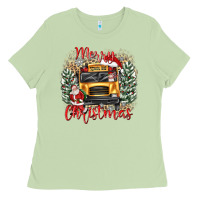 Matcha merry christmas school bus Ladies Tee - texasbilliewilder