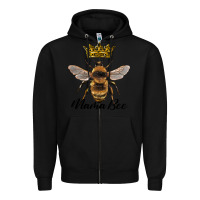Black mama bee with crown Zipper Hoodie - Artiststas