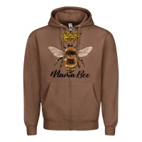 Chestnut mama bee with crown Zipper Hoodie - Artiststas