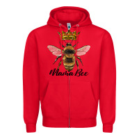 Red mama bee with crown Zipper Hoodie - Artiststas