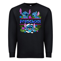 Black preview flower stitch blue preschool Premium Sweatshirt - AdoDesignShop