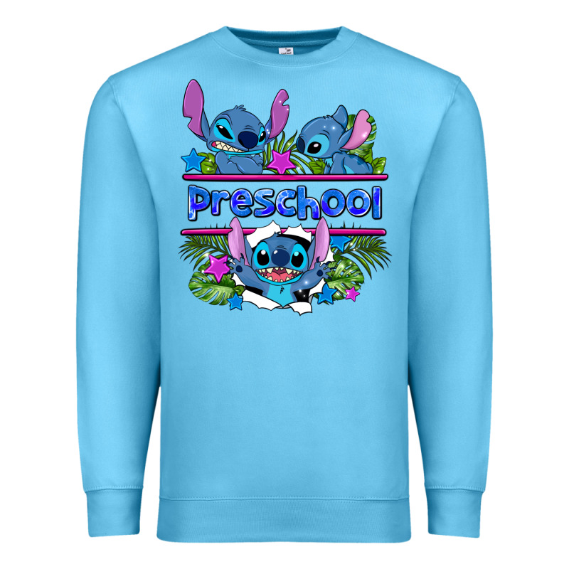 Preview Flower Stitch Blue Preschool Premium Sweatshirt by AdoDesignShop | Teevron
