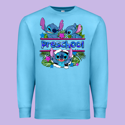 Preview Flower Stitch Blue Preschool Premium Sweatshirt Designed By Adodesignshop