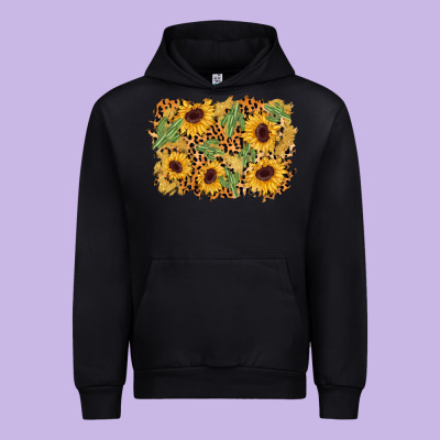Cactus Leopard Sunflower Glitter Background Urban Hoodie Designed By Adodesignshop