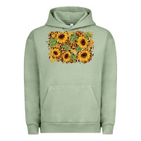 Pigment Oil Green cactus leopard sunflower glitter background Urban Hoodie - AdoDesignShop